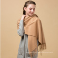 2017 women top quality fluffy Mongolia light tan 100% cashmere knitted scarf